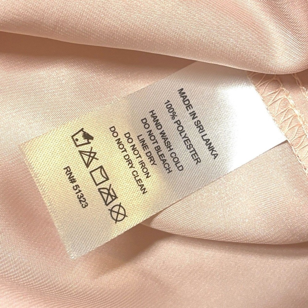 NWT Vince Camuto Pink Satin Blouse Coquette Fairy Balletcore Womens Shirt Size L - Picture 7 of 8